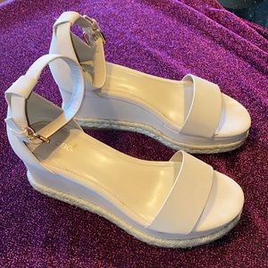 BCBG Generation Blush Addie Womens Espadrille Ankle Strap Wedge Sandals 8.5 B